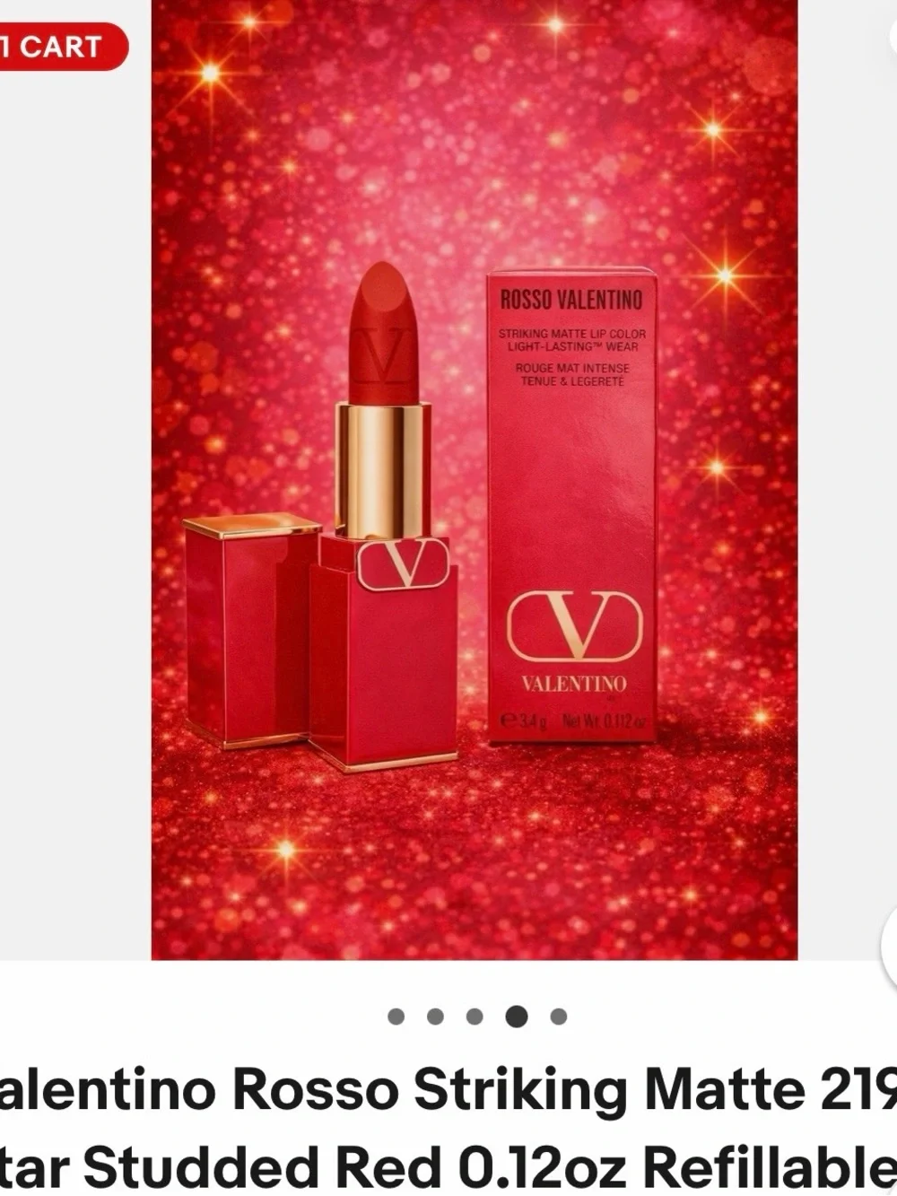 Valentino Striking Matte Lipstick in Vibrant Red